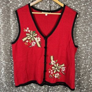 Mercer Street Studio Ugly Christmas Embroidered Button Up Sweater